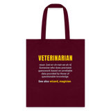 Veterinarian Definition Cotton Tote Bag-Tote Bag | Q-Tees Q800-I love Veterinary