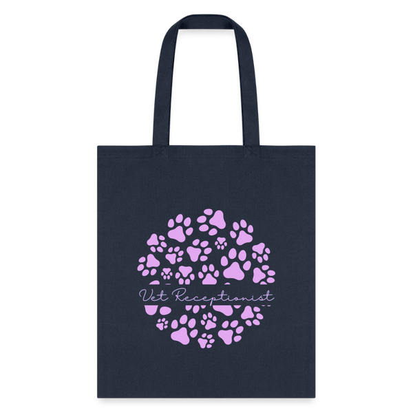 Vet Receptionist circle paws pattern Tote Bag-Tote Bag | Q-Tees Q800-I love Veterinary