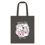 When life sucks pet a dog Cotton Tote Bag-Tote Bag | Q-Tees Q800-I love Veterinary
