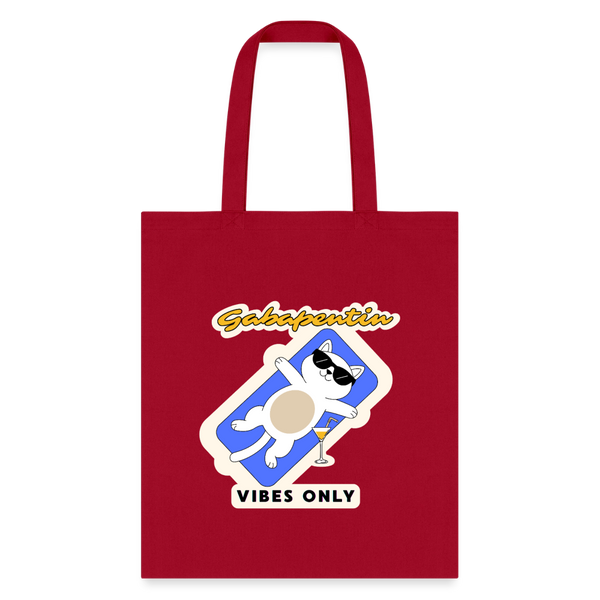 Gabapentin vibes only Cotton Tote Bag-Tote Bag | Q-Tees Q800-I love Veterinary