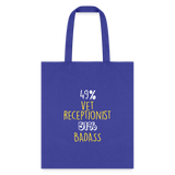 49% vet receptionist 51% Badass Cotton Tote Bag-Tote Bag | Q-Tees Q800-I love Veterinary