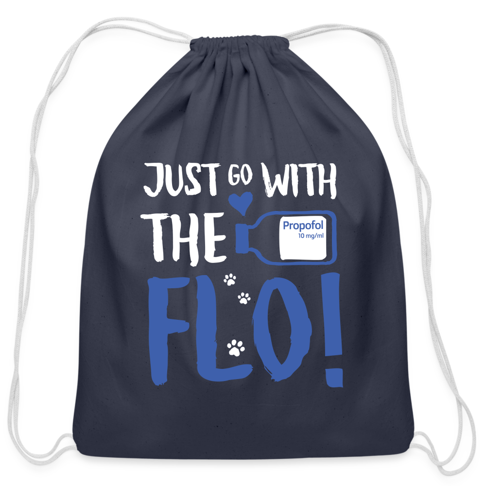 Just go with the Flo! Drawstring Bag-Cotton Drawstring Bag | Q-Tees Q4500-I love Veterinary