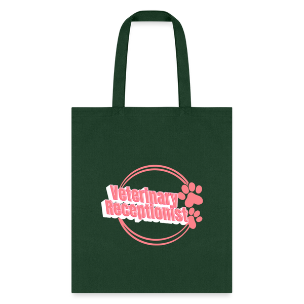 Vet Receptionist circle two paws Bag-Tote Bag | Q-Tees Q800-I love Veterinary