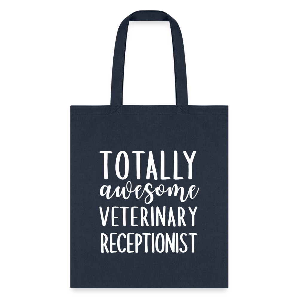 Totally awesome veterinary receptionist Cotton Tote Bag-Tote Bag | Q-Tees Q800-I love Veterinary