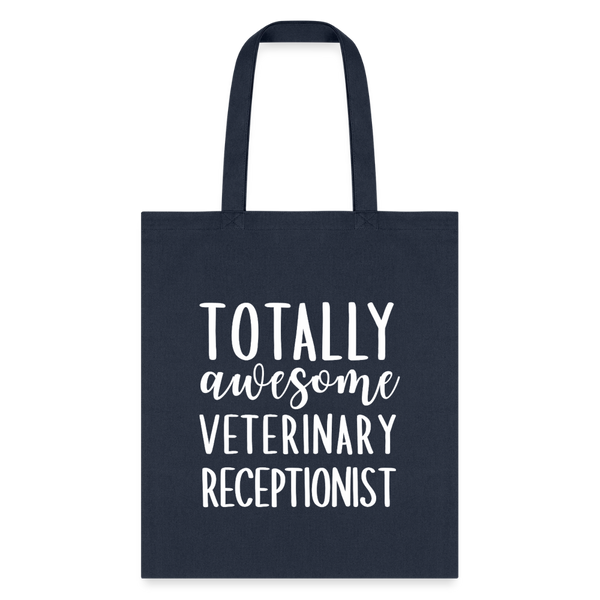 Totally awesome veterinary receptionist Cotton Tote Bag-Tote Bag | Q-Tees Q800-I love Veterinary