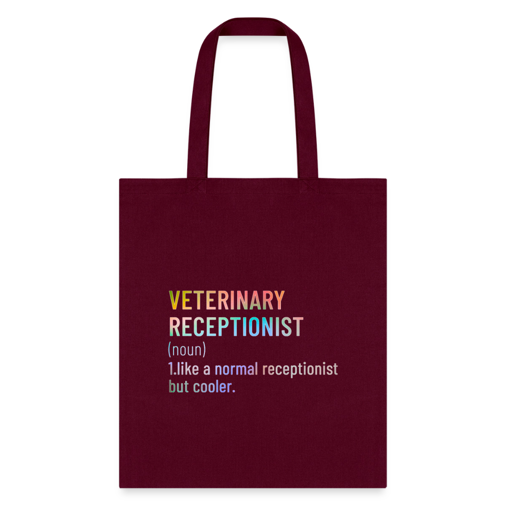 Veterinary receptionist defenition Cotton Tote Bag-Tote Bag | Q-Tees Q800-I love Veterinary