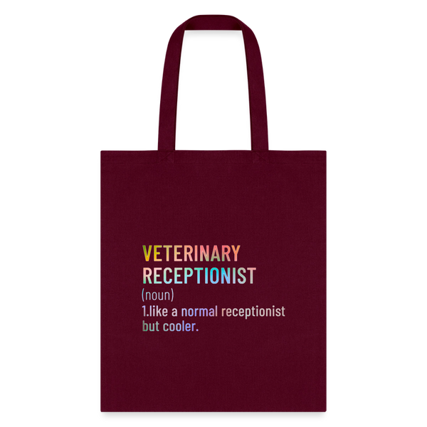 Veterinary receptionist defenition Cotton Tote Bag-Tote Bag | Q-Tees Q800-I love Veterinary
