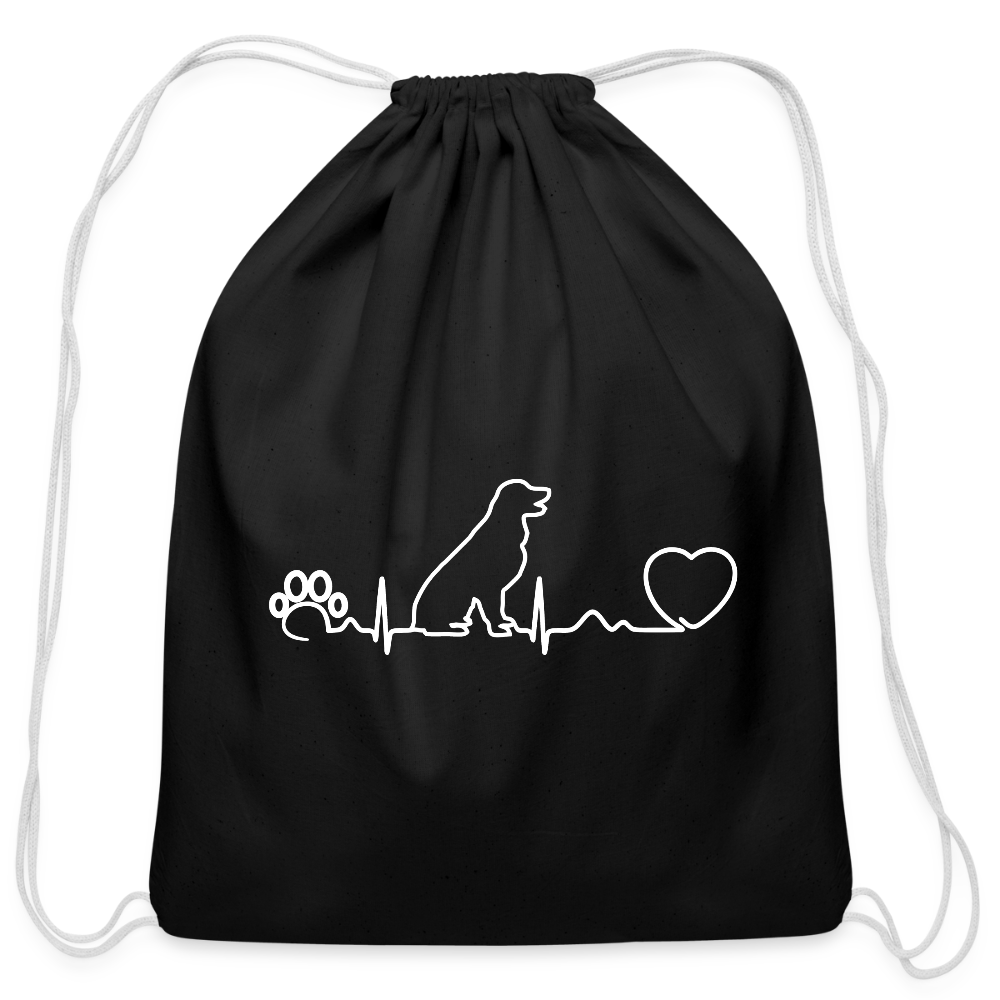 Dog heartbeat - Drawstring Bag-Cotton Drawstring Bag | Q-Tees Q4500-I love Veterinary