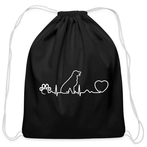 Dog heartbeat - Drawstring Bag-Cotton Drawstring Bag | Q-Tees Q4500-I love Veterinary