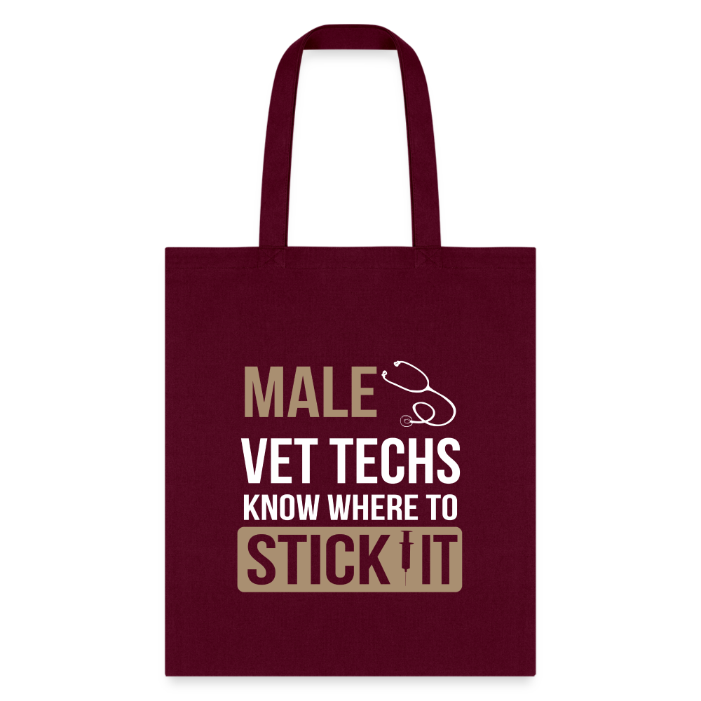 Male Vet Techs know where to Tote Bag-Tote Bag | Q-Tees Q800-I love Veterinary