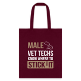 Male Vet Techs know where to Tote Bag-Tote Bag | Q-Tees Q800-I love Veterinary