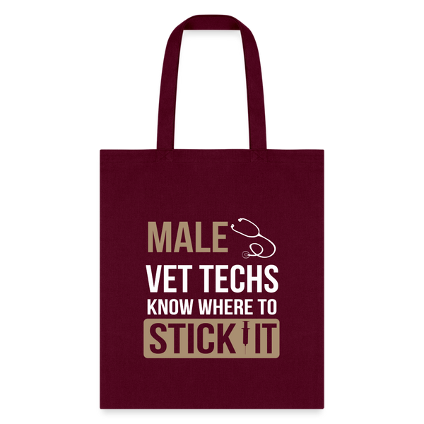 Male Vet Techs know where to Tote Bag-Tote Bag | Q-Tees Q800-I love Veterinary