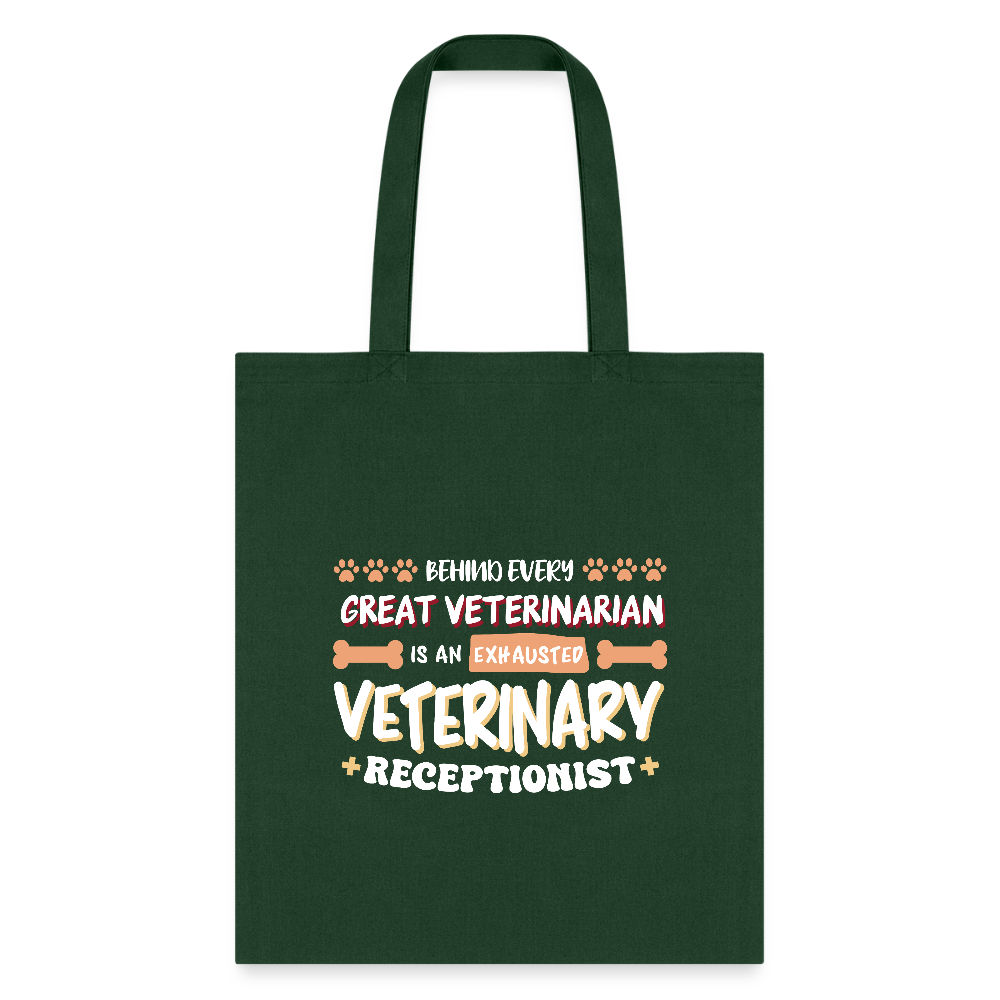 Exhausted veterinary receptionist Cotton Tote Bag-Tote Bag | Q-Tees Q800-I love Veterinary