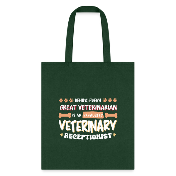 Exhausted veterinary receptionist Cotton Tote Bag-Tote Bag | Q-Tees Q800-I love Veterinary