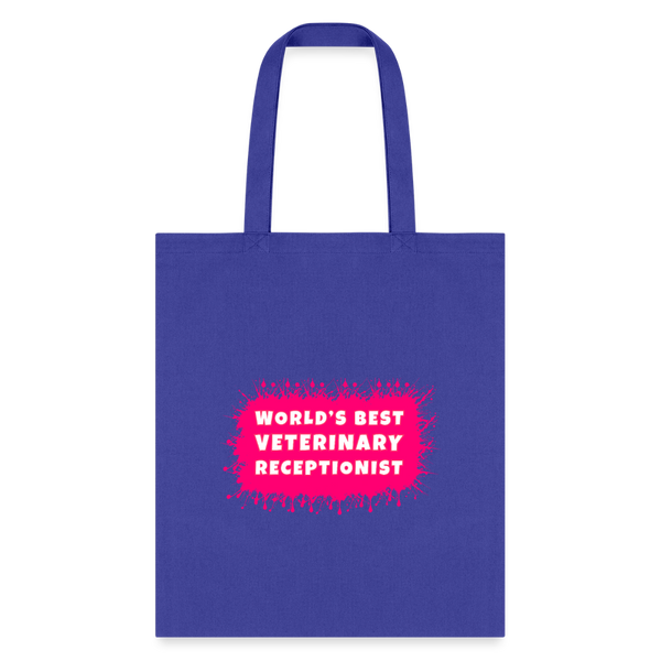 World's best veterinary receptionist color splash Tote Bag-Tote Bag | Q-Tees Q800-I love Veterinary