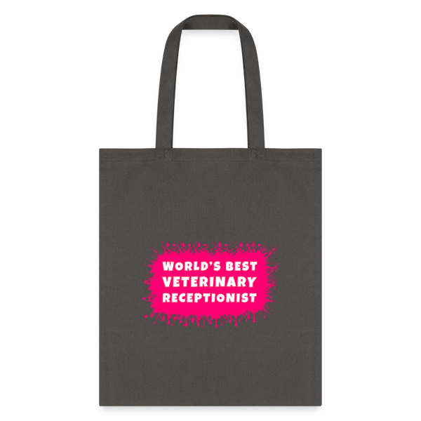 World's best veterinary receptionist color splash Tote Bag-Tote Bag | Q-Tees Q800-I love Veterinary