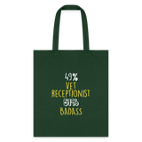 49% vet receptionist 51% Badass Cotton Tote Bag-Tote Bag | Q-Tees Q800-I love Veterinary