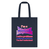 I'm a vet receptionist, I solve problems 2 Tote Bag-Tote Bag | Q-Tees Q800-I love Veterinary