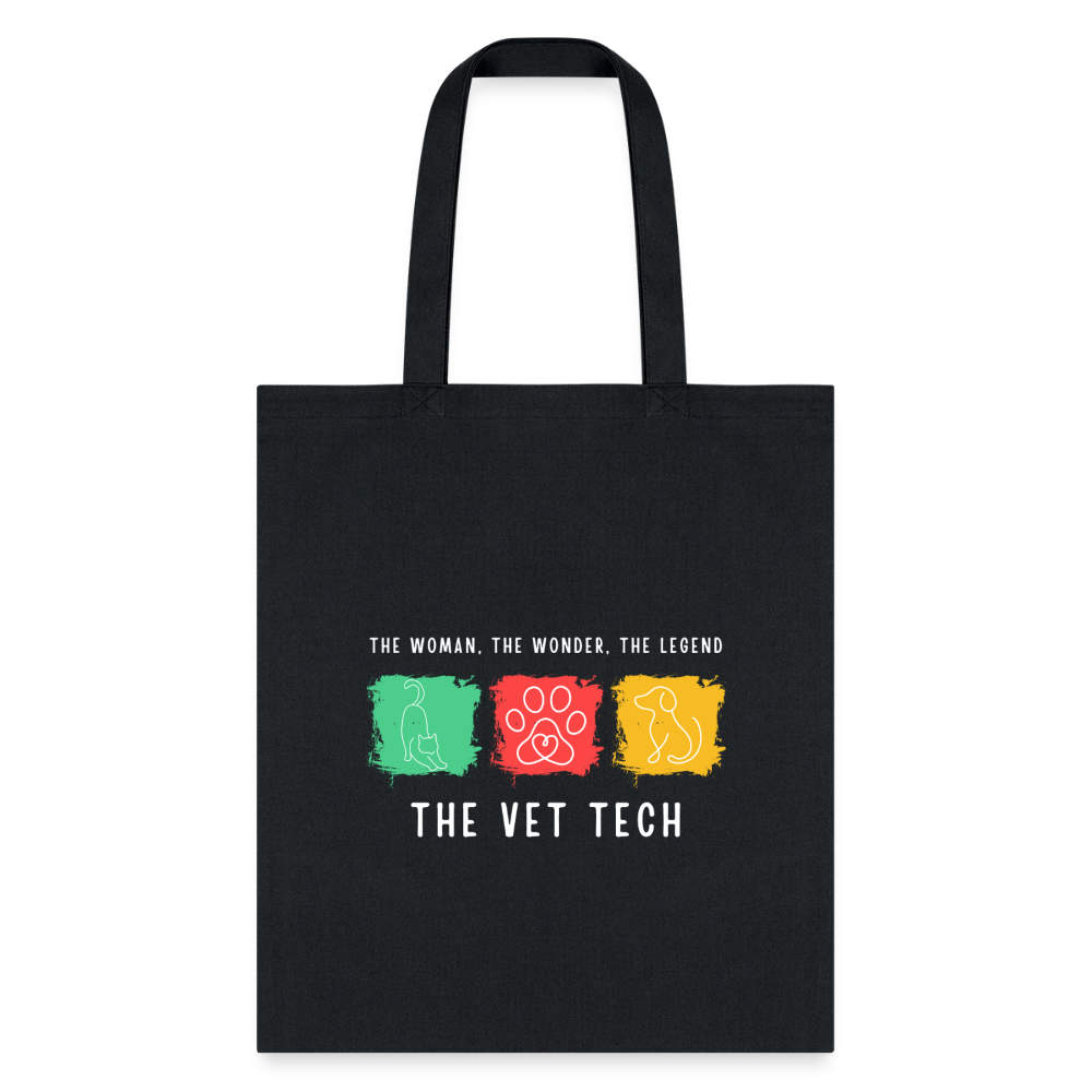 The woman, the wonder, the legend - the Vet Tech Cotton Tote Bag-Tote Bag | Q-Tees Q800-I love Veterinary