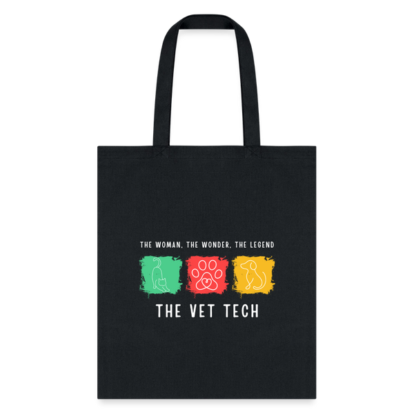 The woman, the wonder, the legend - the Vet Tech Cotton Tote Bag-Tote Bag | Q-Tees Q800-I love Veterinary