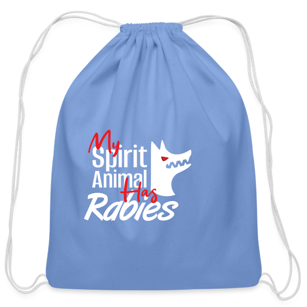 My spirit animal has rabies Drawstring Bag-Cotton Drawstring Bag | Q-Tees Q4500-I love Veterinary