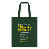 Veterinary Receptionist checklist Cotton Tote Bag-Tote Bag | Q-Tees Q800-I love Veterinary