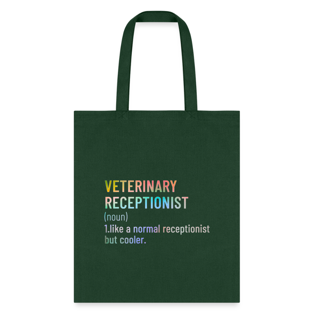Veterinary receptionist defenition Cotton Tote Bag-Tote Bag | Q-Tees Q800-I love Veterinary
