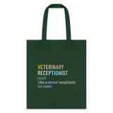 Veterinary receptionist defenition Cotton Tote Bag-Tote Bag | Q-Tees Q800-I love Veterinary