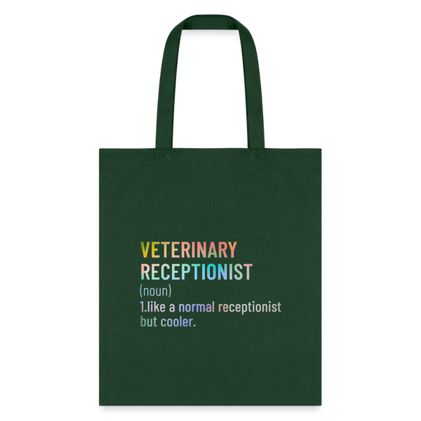 Veterinary receptionist defenition Cotton Tote Bag-Tote Bag | Q-Tees Q800-I love Veterinary