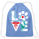 Love Dog and Cat Cotton Drawstring Bag-Cotton Drawstring Bag | Q-Tees Q4500-I love Veterinary