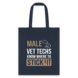 Male Vet Techs know where to Tote Bag-Tote Bag | Q-Tees Q800-I love Veterinary