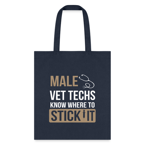 Male Vet Techs know where to Tote Bag-Tote Bag | Q-Tees Q800-I love Veterinary