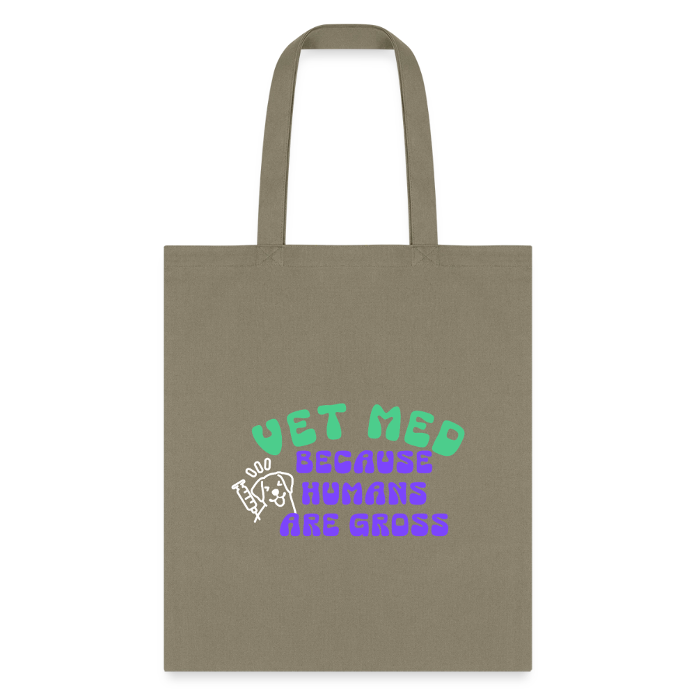 Vet Med because humans are gross Cotton Tote Bag-Tote Bag | Q-Tees Q800-I love Veterinary