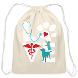 Love Dog and Cat Cotton Drawstring Bag-Cotton Drawstring Bag | Q-Tees Q4500-I love Veterinary