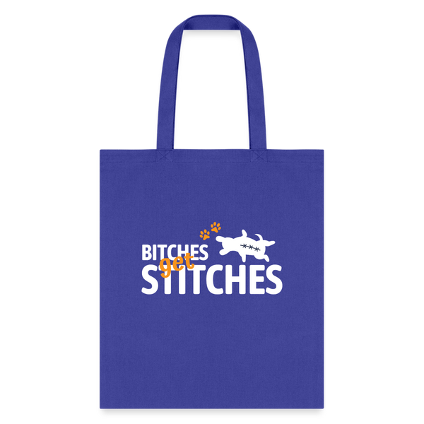 Bitches get stiches Tote Bag-Tote Bag | Q-Tees Q800-I love Veterinary