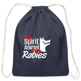 My spirit animal has rabies Drawstring Bag-Cotton Drawstring Bag | Q-Tees Q4500-I love Veterinary