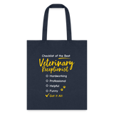Veterinary Receptionist checklist Cotton Tote Bag-Tote Bag | Q-Tees Q800-I love Veterinary