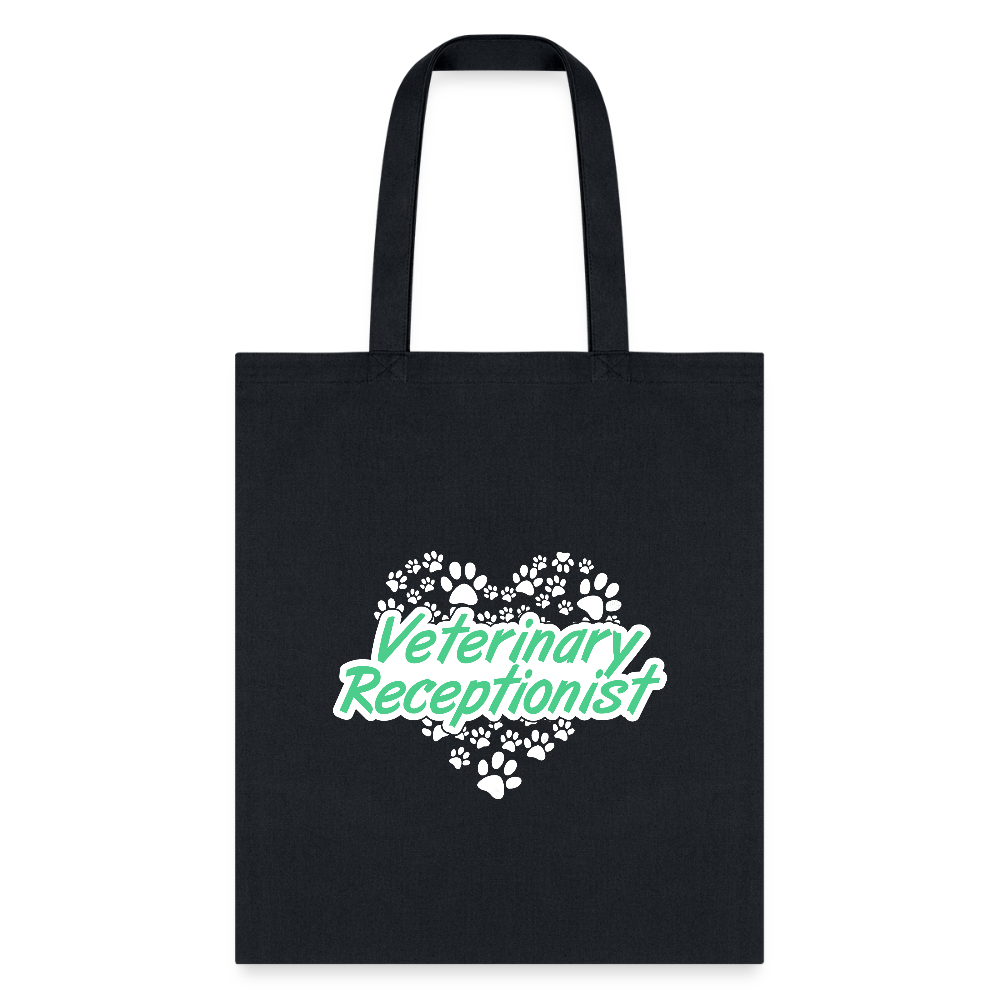 Veterinary Receptionist Heart Paws Tote Bag-Tote Bag | Q-Tees Q800-I love Veterinary