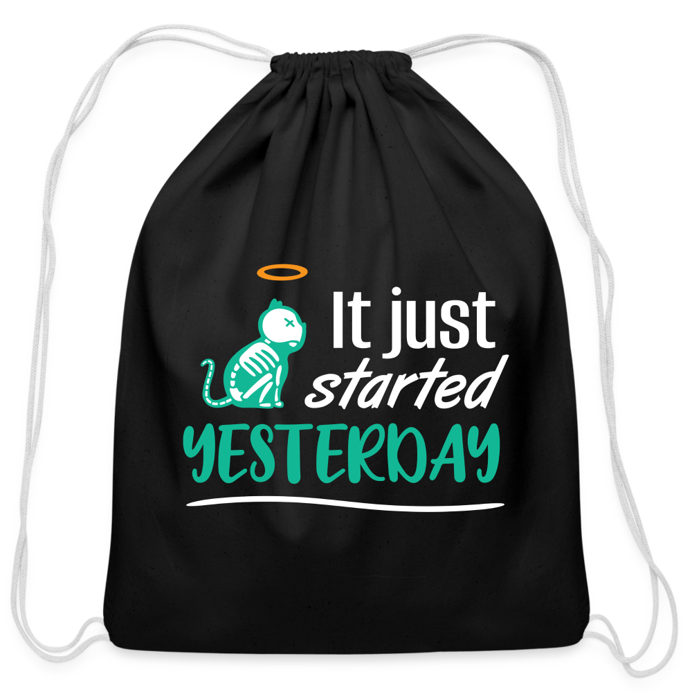 It just started yesterday Drawstring Bag-Cotton Drawstring Bag | Q-Tees Q4500-I love Veterinary