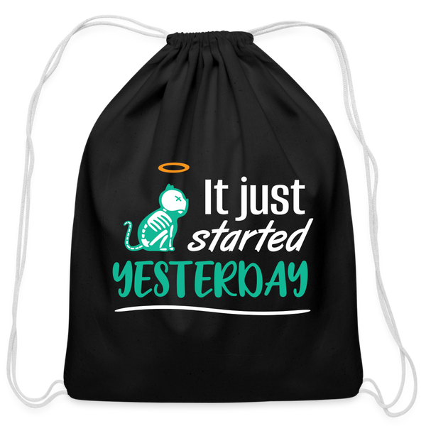 It just started yesterday Drawstring Bag-Cotton Drawstring Bag | Q-Tees Q4500-I love Veterinary