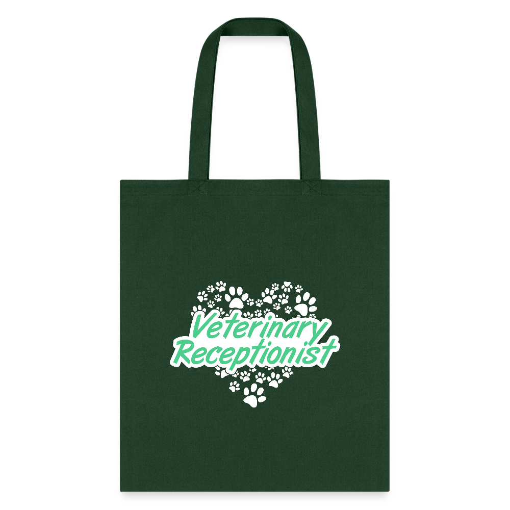Veterinary Receptionist Heart Paws Tote Bag-Tote Bag | Q-Tees Q800-I love Veterinary