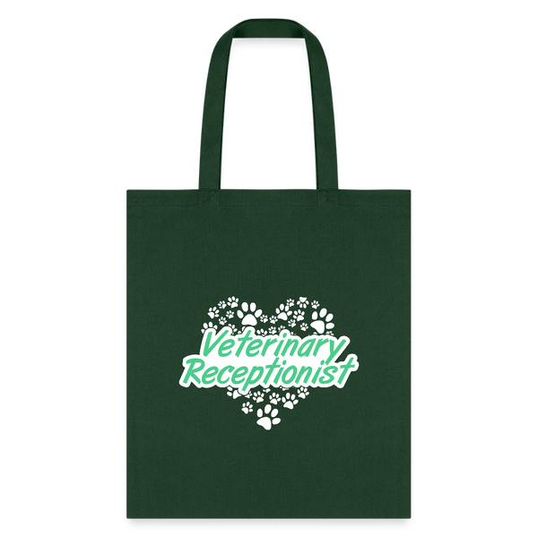 Veterinary Receptionist Heart Paws Tote Bag-Tote Bag | Q-Tees Q800-I love Veterinary