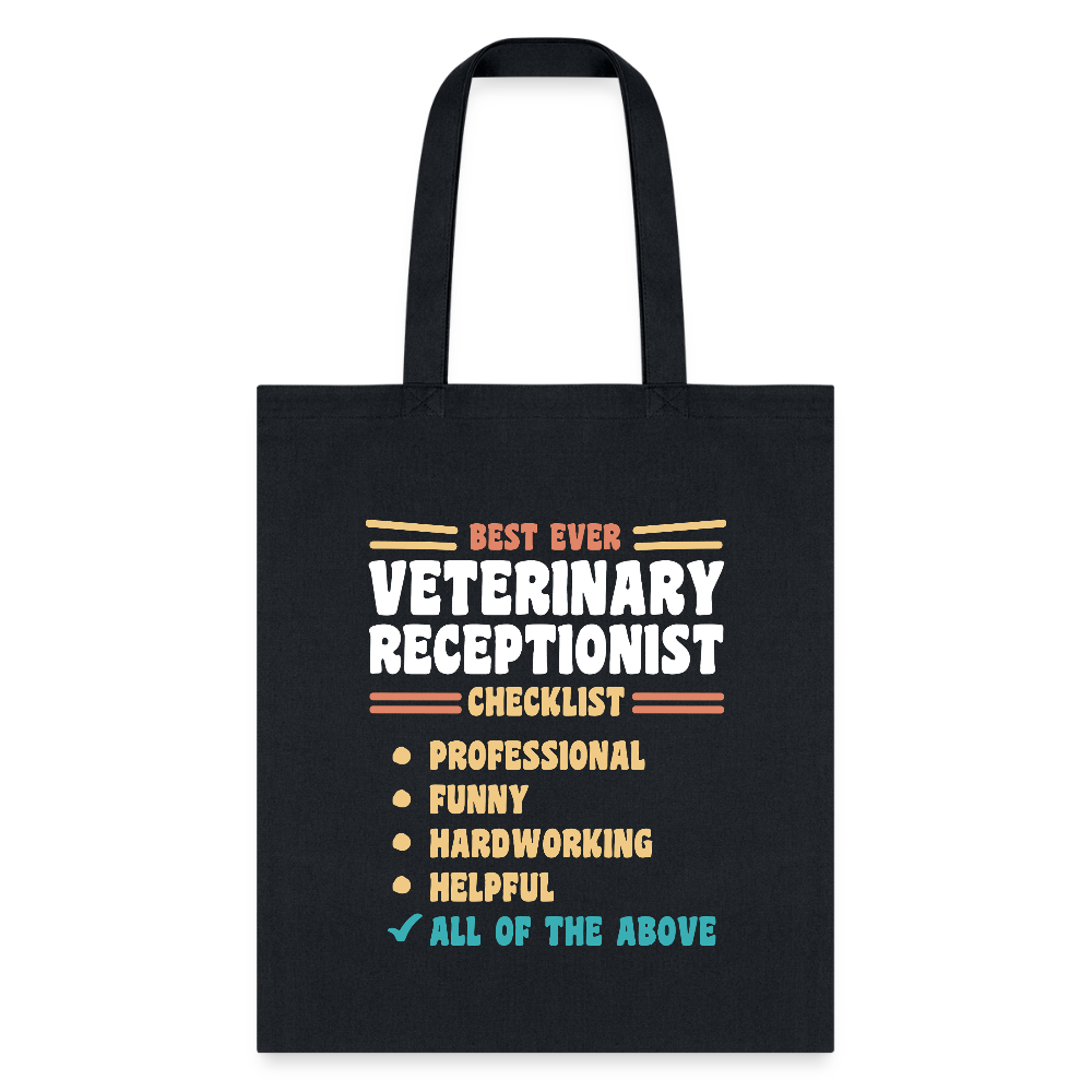 Veterinary Receptionist Best Ever Cotton Tote Bag-Tote Bag | Q-Tees Q800-I love Veterinary