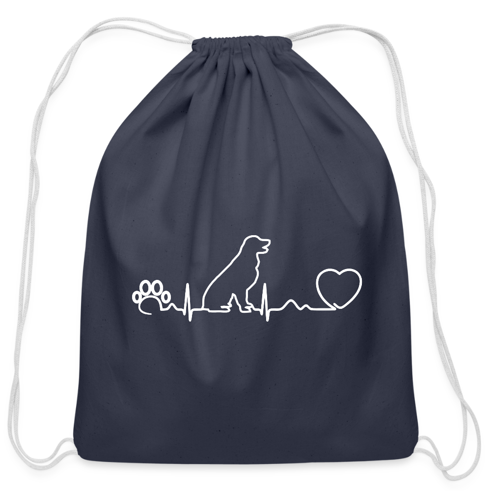 Dog heartbeat - Drawstring Bag-Cotton Drawstring Bag | Q-Tees Q4500-I love Veterinary