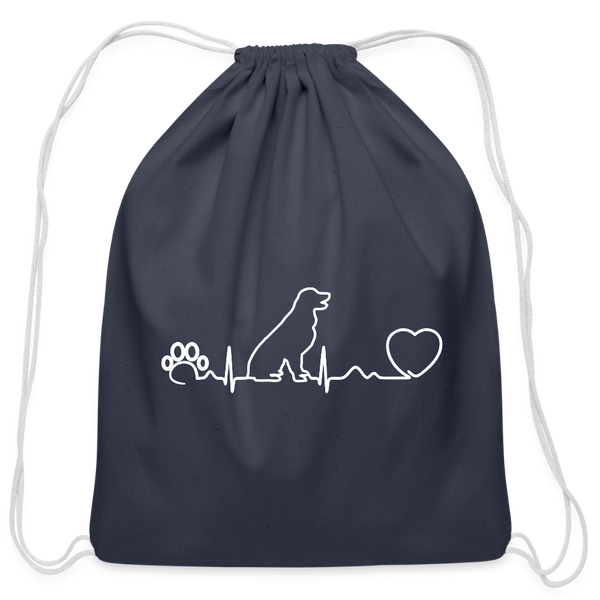 Dog heartbeat - Drawstring Bag-Cotton Drawstring Bag | Q-Tees Q4500-I love Veterinary
