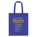 Veterinary Receptionist checklist Cotton Tote Bag-Tote Bag | Q-Tees Q800-I love Veterinary
