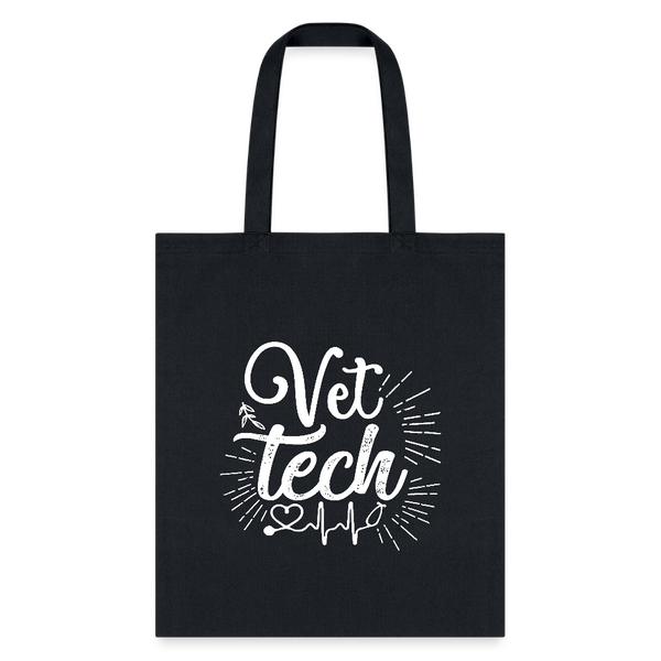 Vet Tech Stethoscope Pulse Tote Bag-Tote Bag | Q-Tees Q800-I love Veterinary