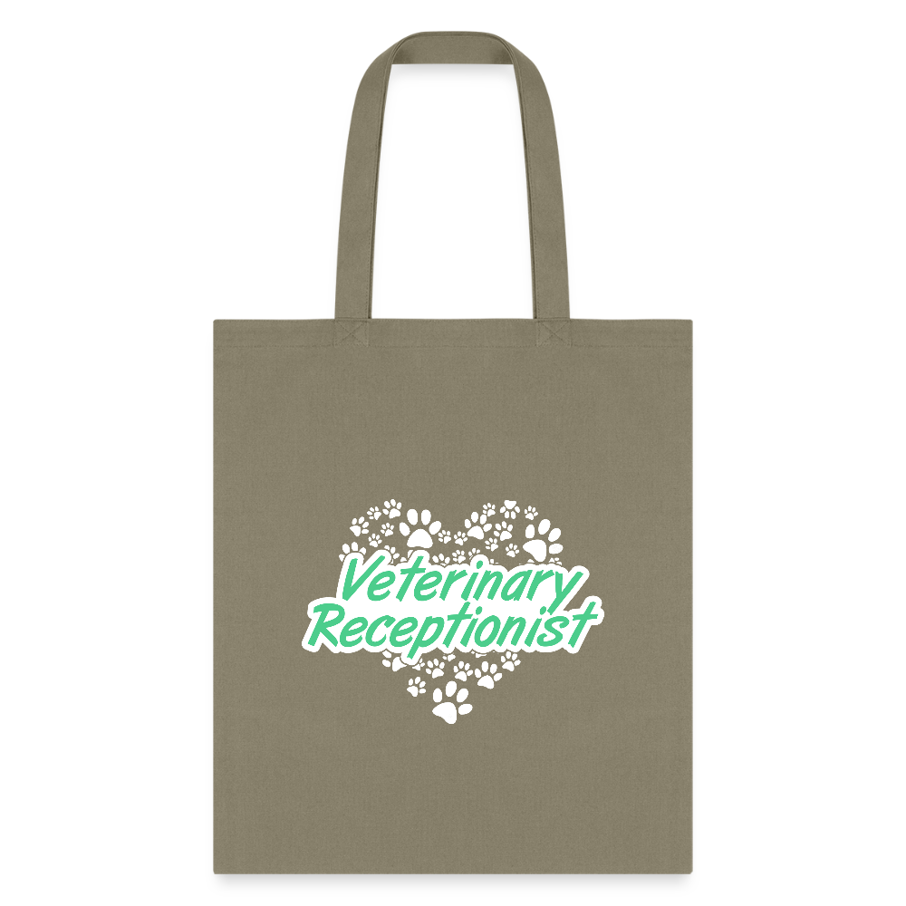 Veterinary Receptionist Heart Paws Tote Bag-Tote Bag | Q-Tees Q800-I love Veterinary