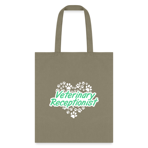 Veterinary Receptionist Heart Paws Tote Bag-Tote Bag | Q-Tees Q800-I love Veterinary