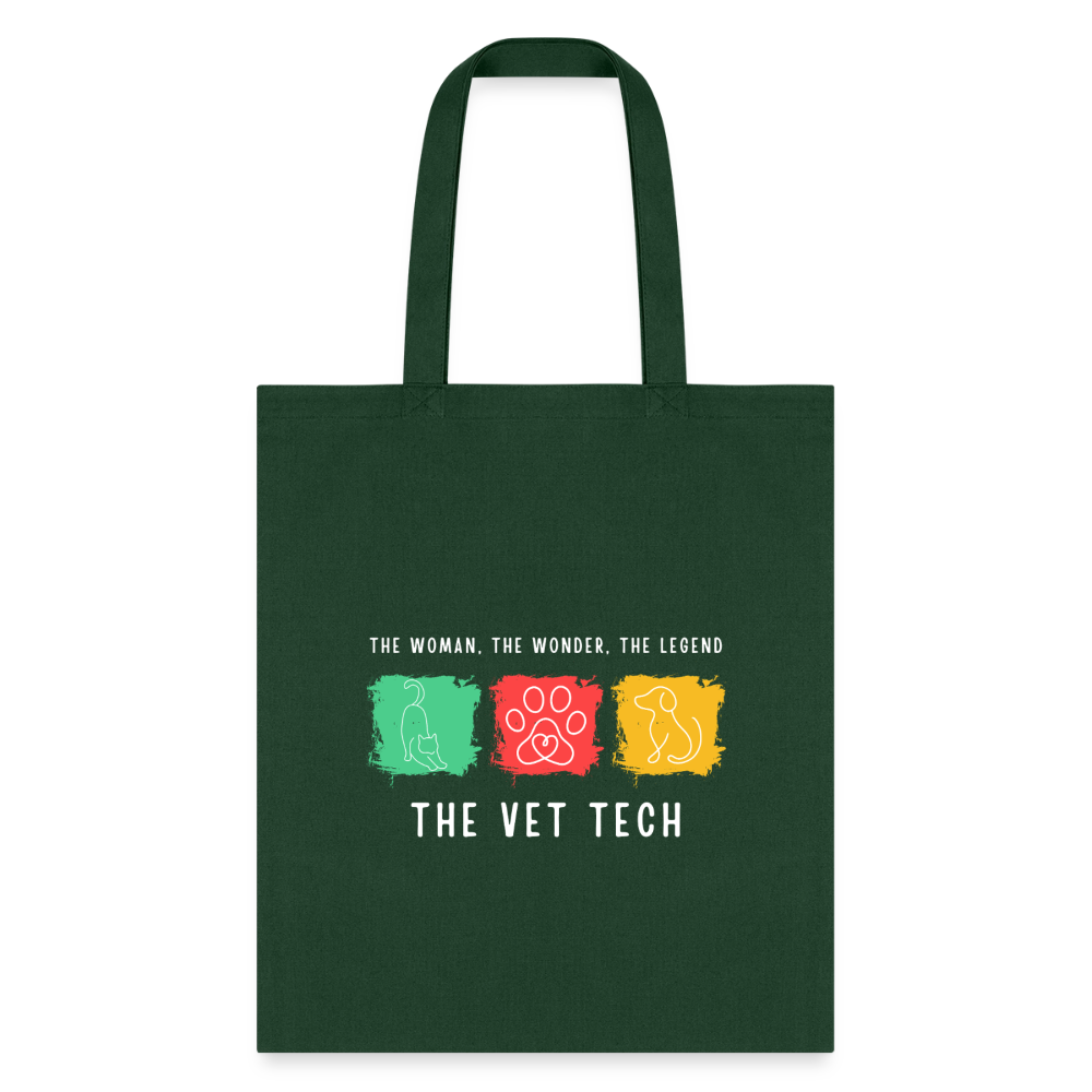 The woman, the wonder, the legend - the Vet Tech Cotton Tote Bag-Tote Bag | Q-Tees Q800-I love Veterinary